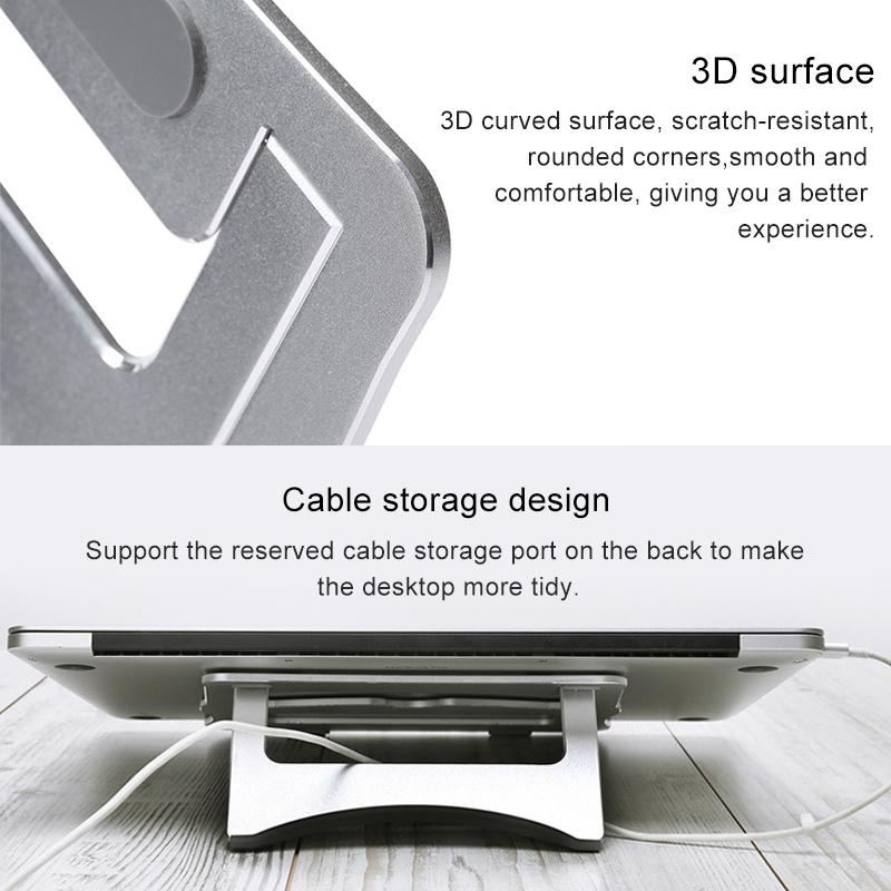 Portable Aluminum Laptop Stand - Simple & Stylish - Silver 4