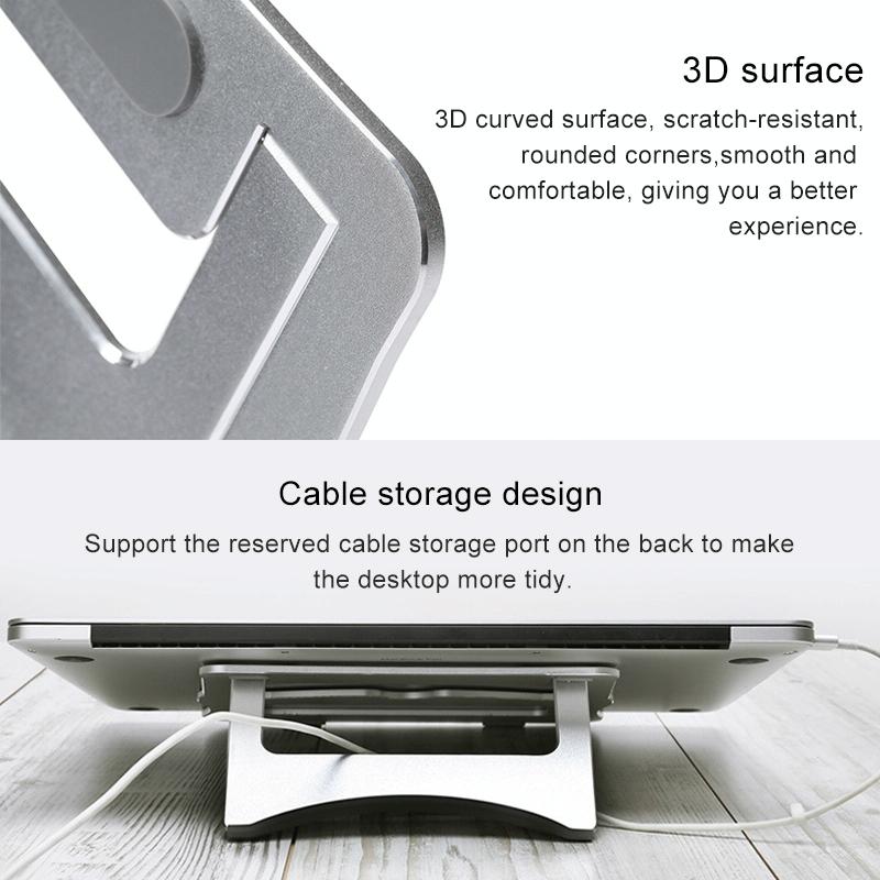 Portable Aluminum Laptop Stand - Simple & Stylish - Silver 9