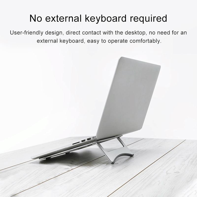 Portable Aluminum Laptop Stand - Simple & Stylish - Silver 12