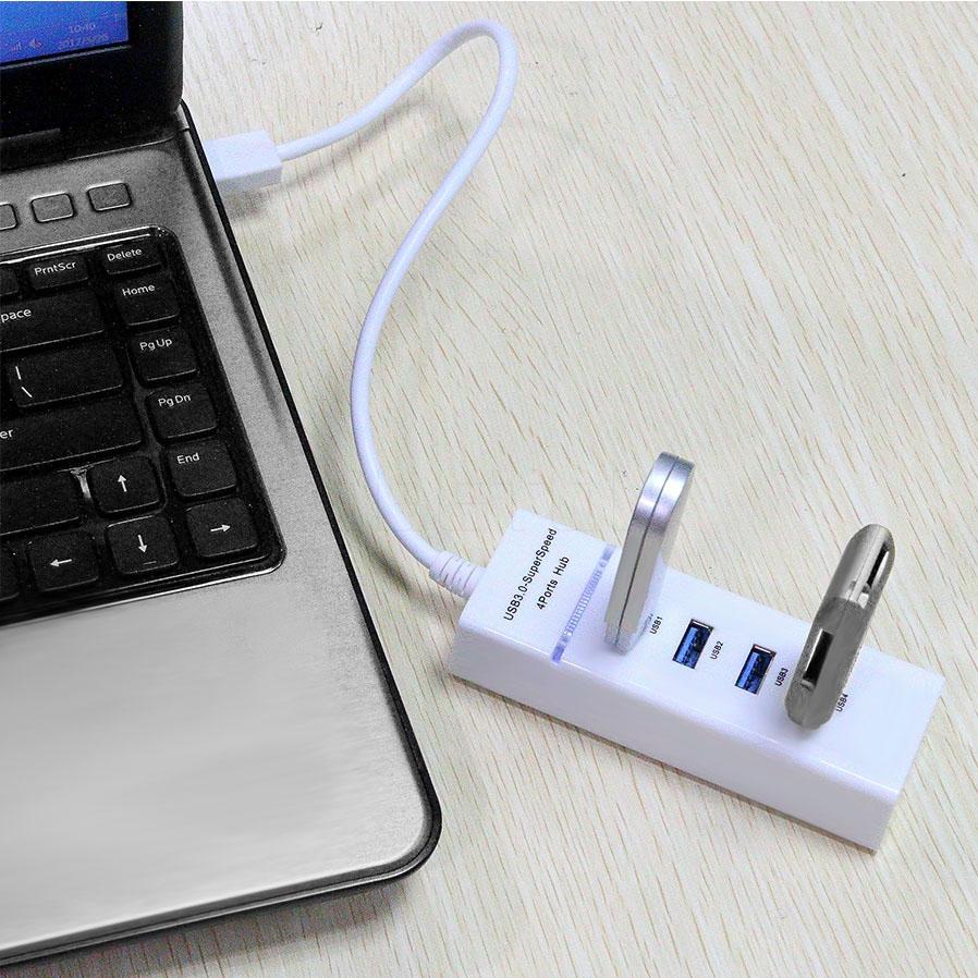 4-Port Usb 3.0 Hub With Led Super Speed 5Gbps - White 13