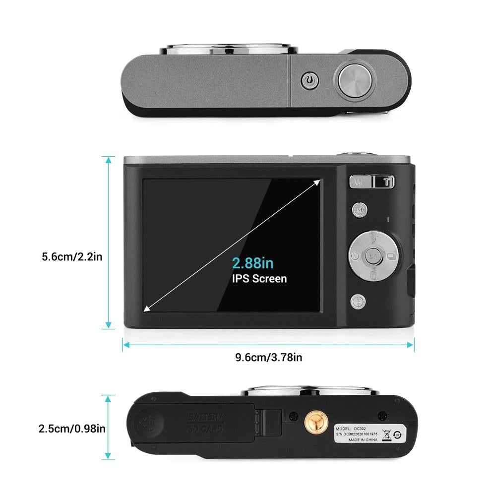 2.7k Full Hd 44mp 16x Zoom 2.88 Digital Camera for Kids - Silver 4