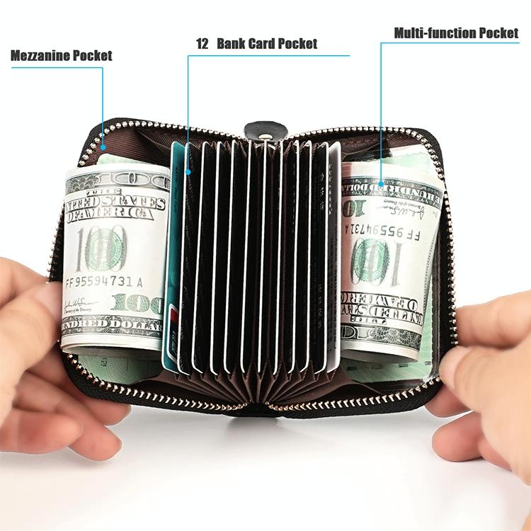Leather Wallet with Rfid Protection and Butterfly Pattern - Silver 7