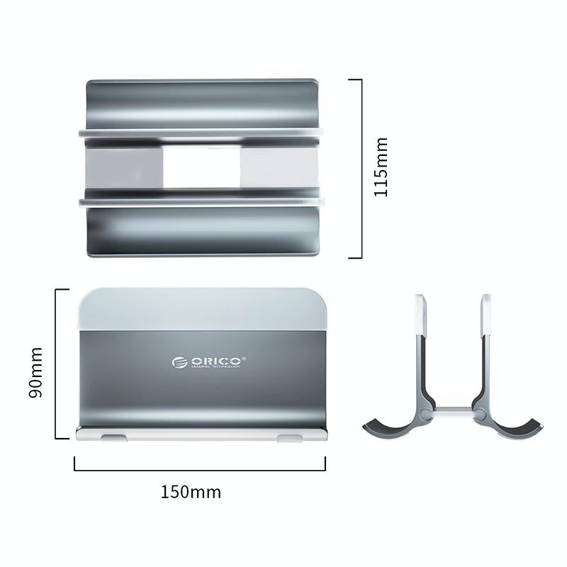 Space-saving Vertical Laptop Stand - Compact Design - Silver 4