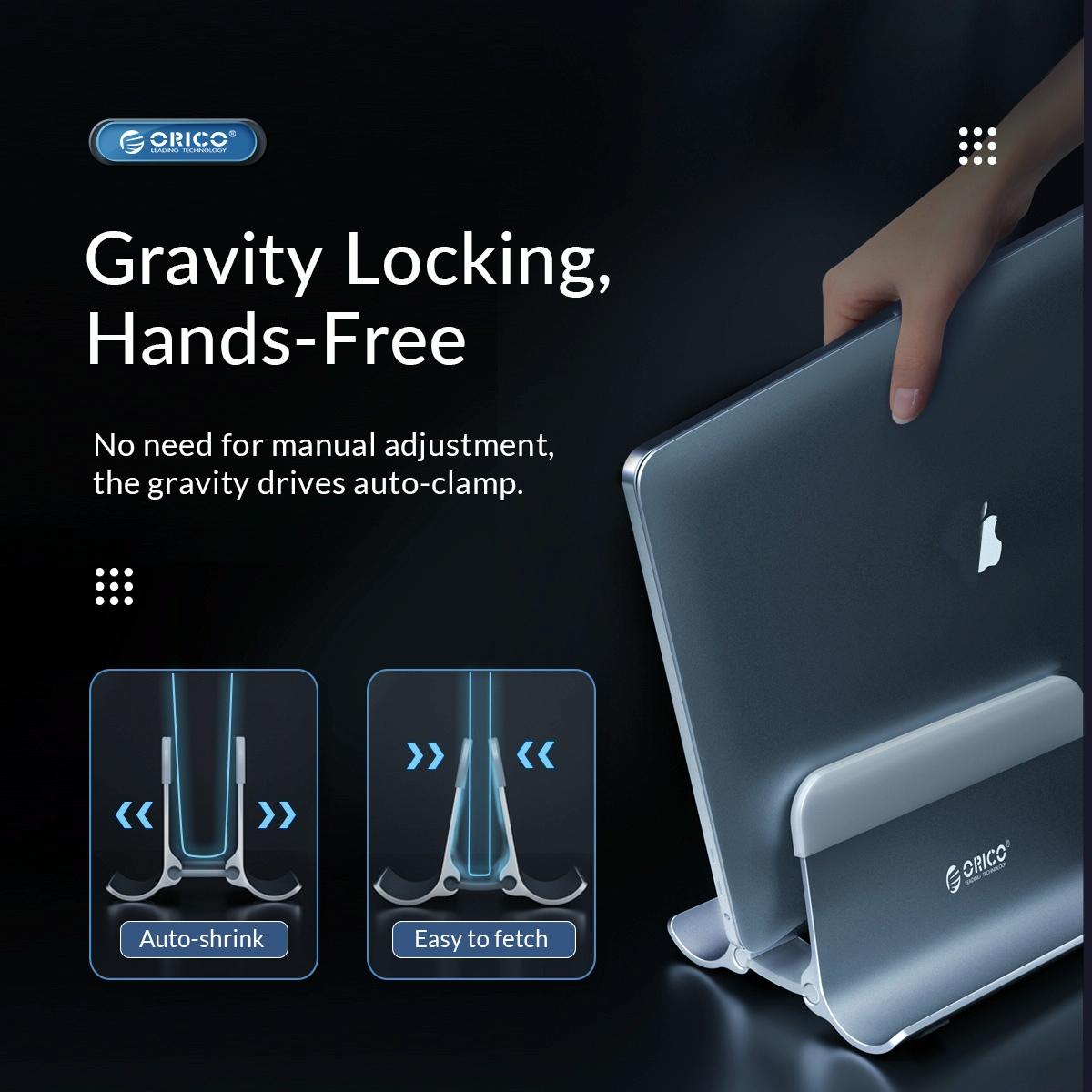 Space-saving Vertical Laptop Stand - Compact Design - Silver 7
