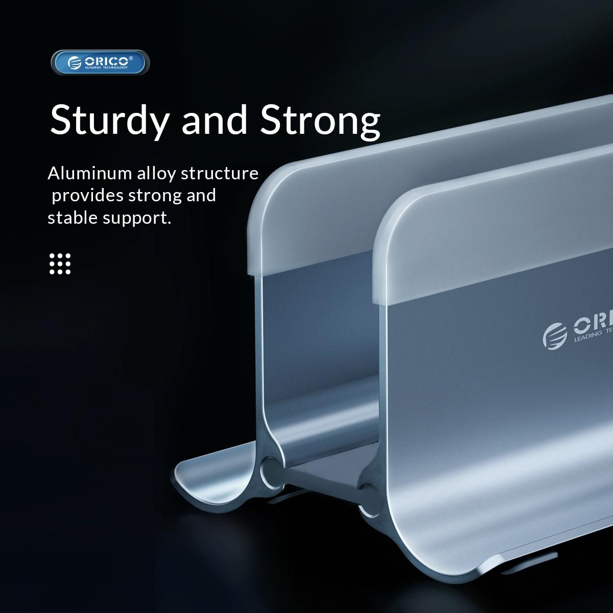 Space-saving Vertical Laptop Stand - Compact Design - Silver 8