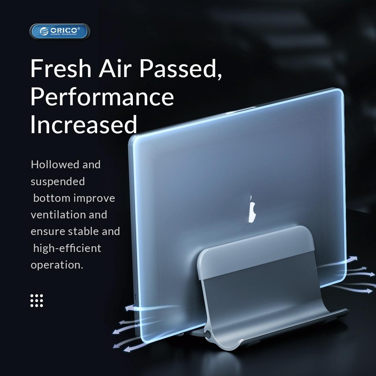 Space-saving Vertical Laptop Stand - Compact Design - Silver 11