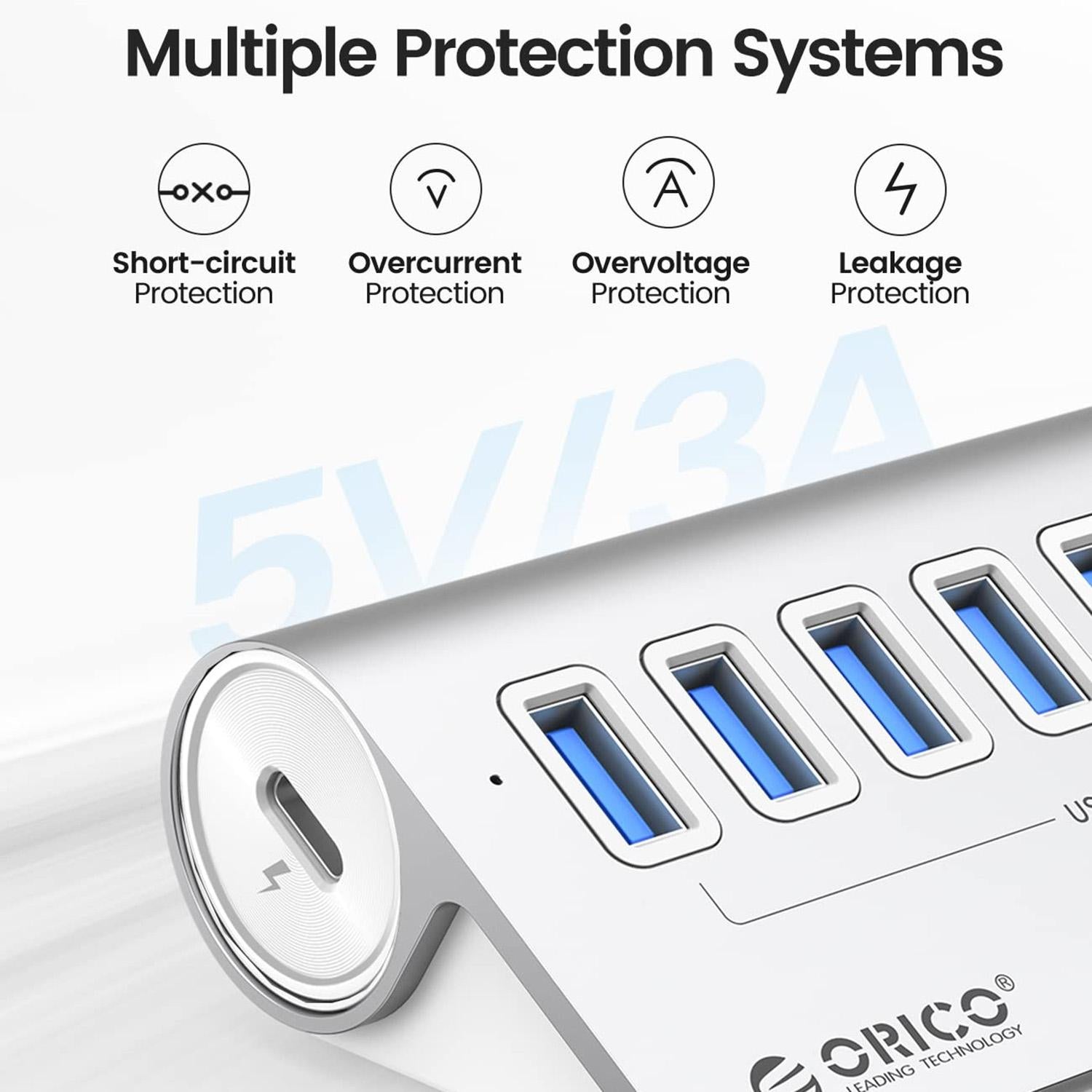 7-Port Usb 3.2 Gen1 Hub With 0.5M Cable 4