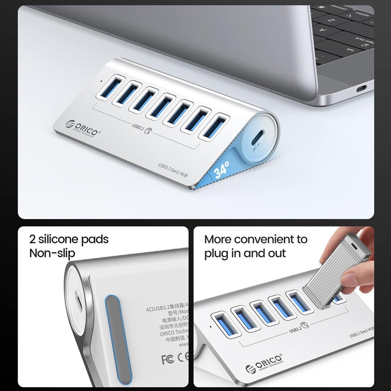 7-Port Usb 3.2 Gen1 Hub With 0.5M Cable 5