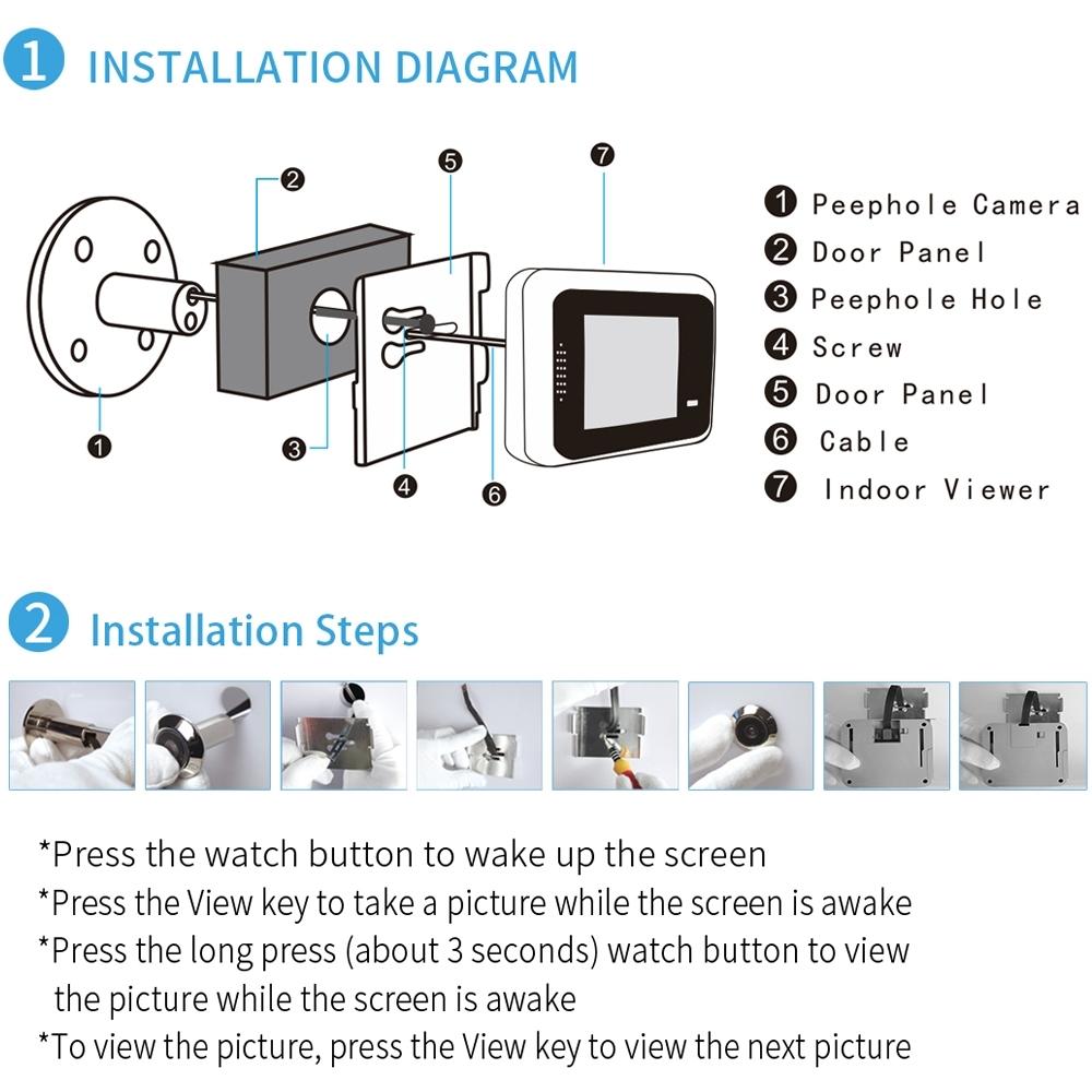 2.4 Screen 2.0Mp Security Camera With Tf Card Support - No Disturb Peephole Viewer 8