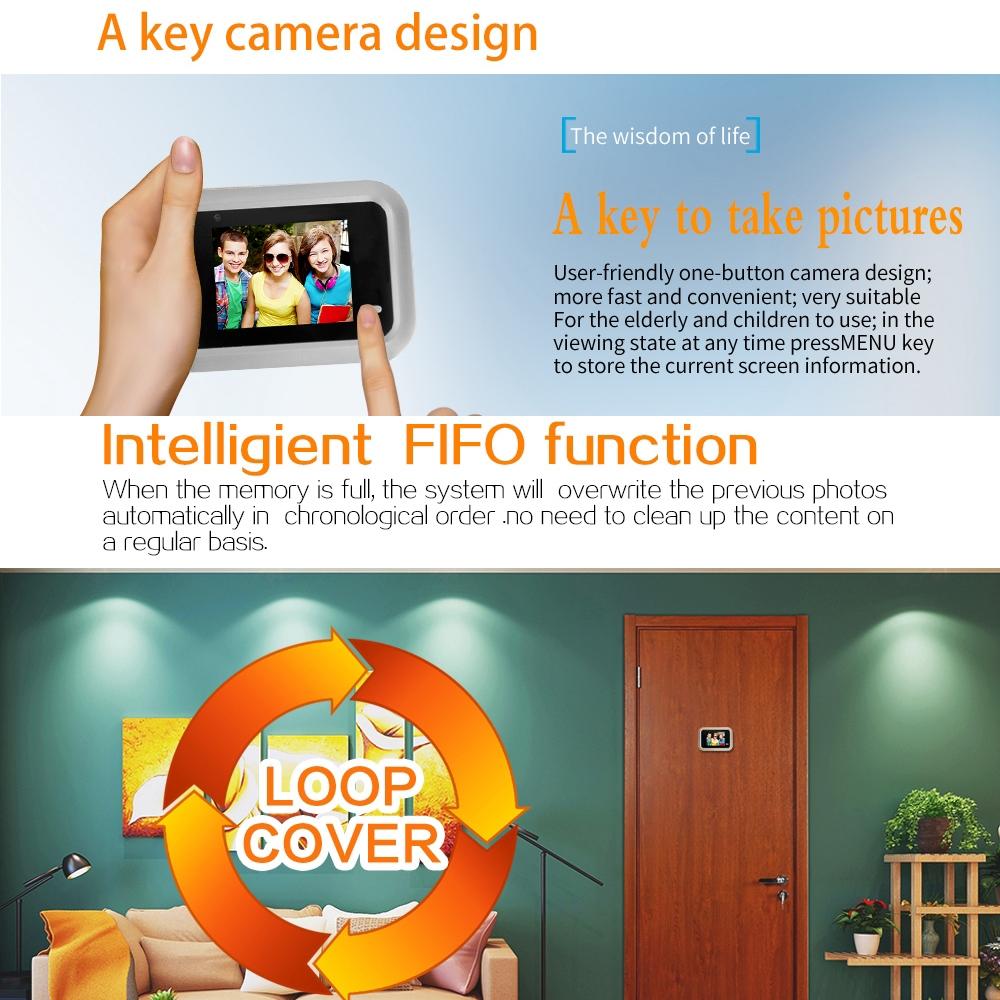2.4 Screen 2.0Mp Security Camera With Tf Card Support - No Disturb Peephole Viewer 12