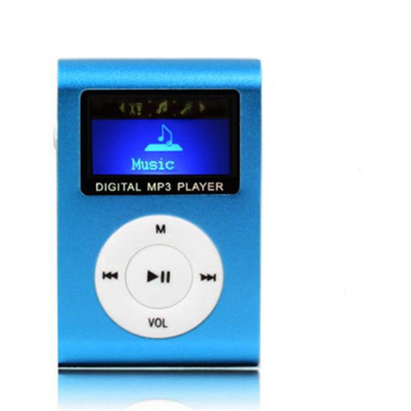 Lcd Mp3 Player With Tf / Micro Sd Slot & Metal Clip - Silver