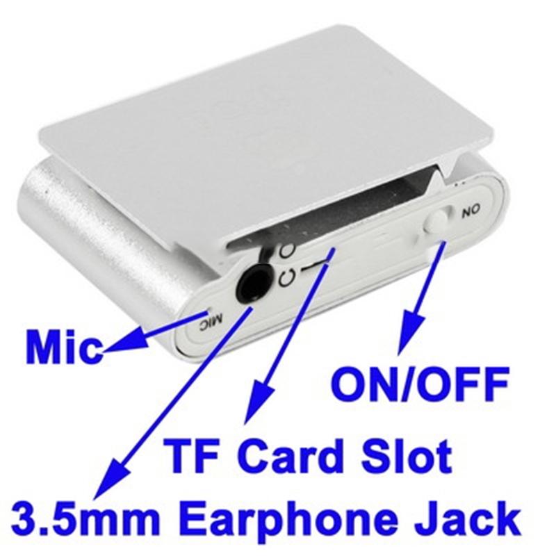 Lcd Mp3 Player With Tf / Micro Sd Slot & Metal Clip - Silver 12