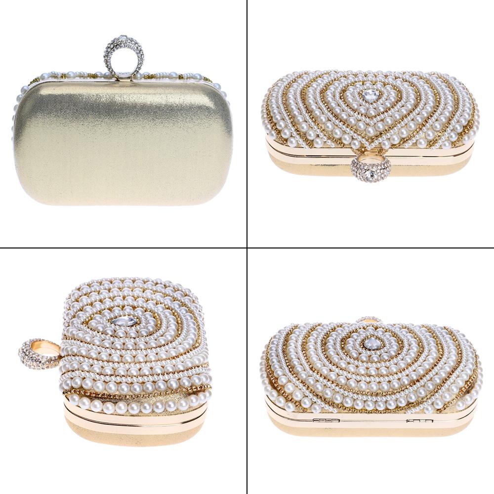 Stylish Pearl Handbag for Fashion Banquets and Parties - Silver 6