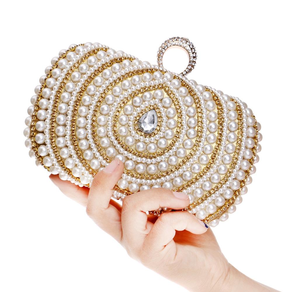 Stylish Pearl Handbag for Fashion Banquets and Parties - Silver 8