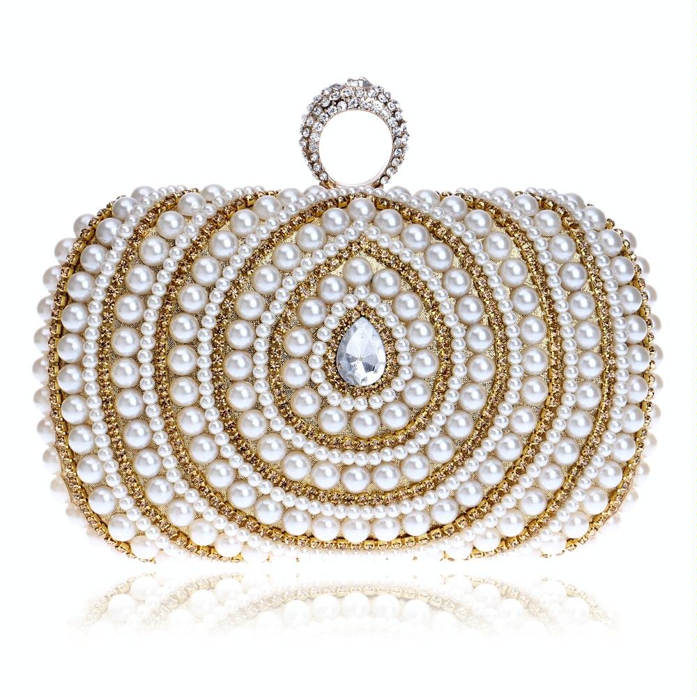 Stylish Pearl Handbag for Fashion Banquets and Parties - Silver 9