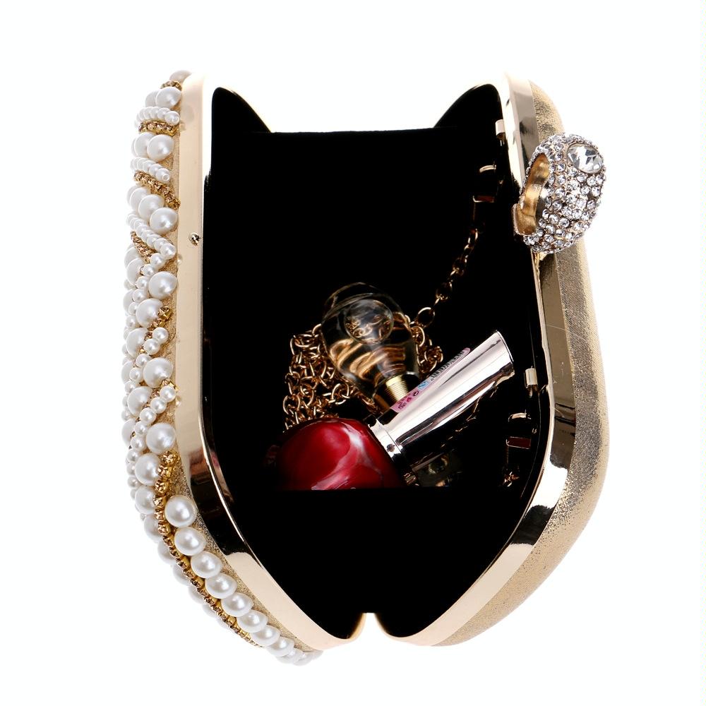 Stylish Pearl Handbag for Fashion Banquets and Parties - Silver 12