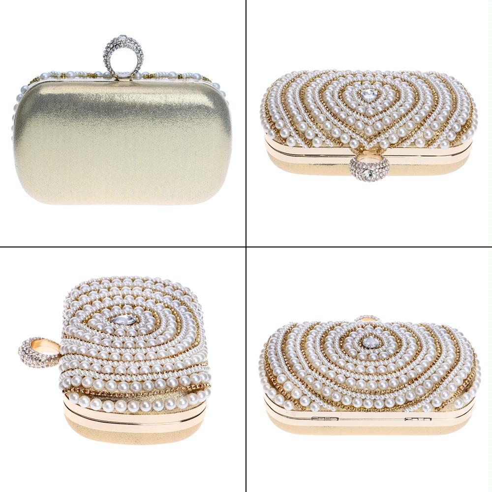 Stylish Pearl Handbag for Fashion Banquets and Parties - Silver 13