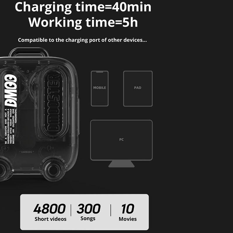 Wireless Bluetooth 5.0 Earphones - Suitcase Shape Ipx4 Tws - Silver 5