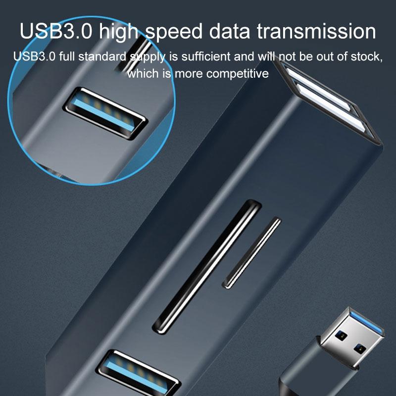 5-In-1 Usb3.0 Hub Adapter 3X Usb + Sd / Tf Reader - Silver 7