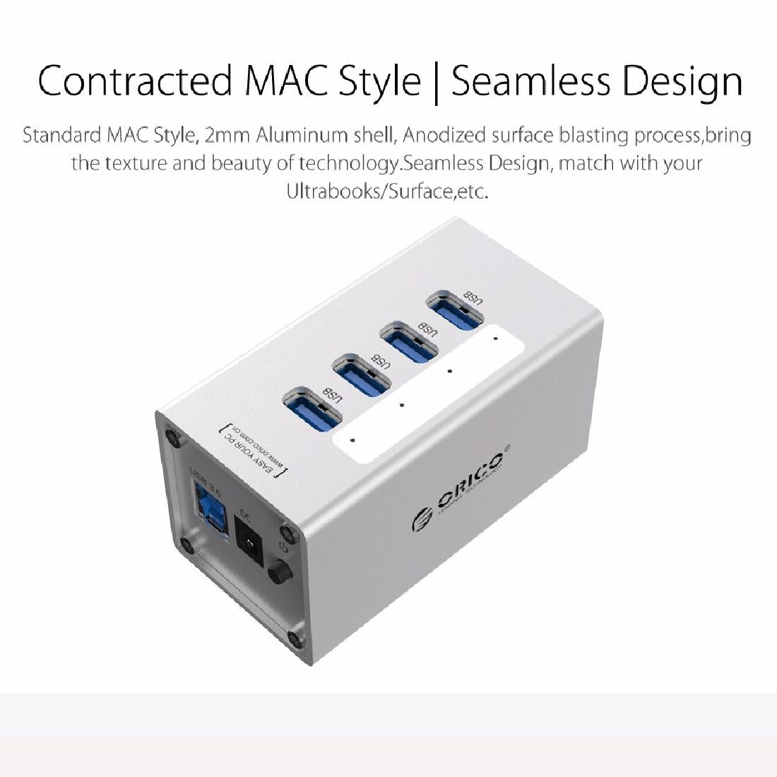 Aluminum 4-Port Usb 3.0 Hub + 12V Power Supply 11