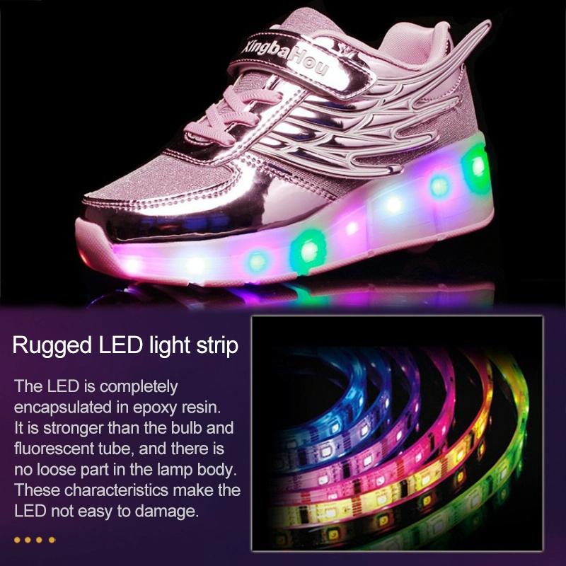 Mesh Surface Led Roller Skates - Single Wheel - Silver 8