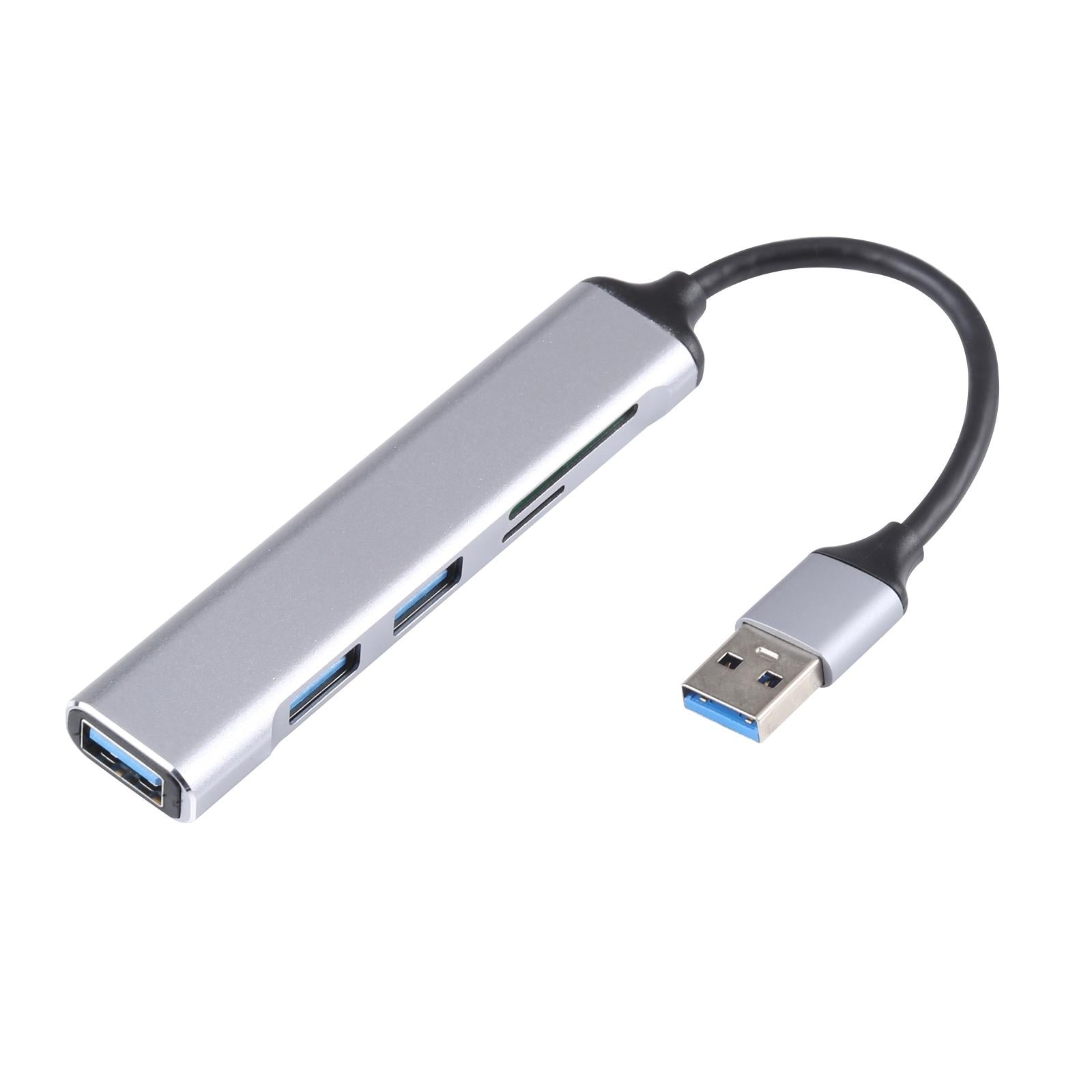 5-In-1 Usb 3.0 Docking Station With Sd / Tf Card Slot & 3 Usb Ports Silver