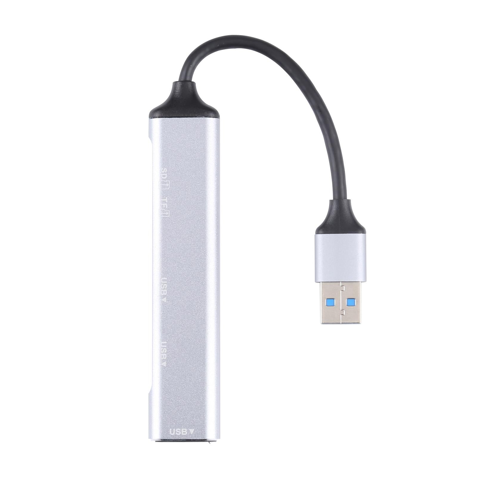 5-In-1 Usb 3.0 Docking Station With Sd / Tf Card Slot & 3 Usb Ports Silver 3
