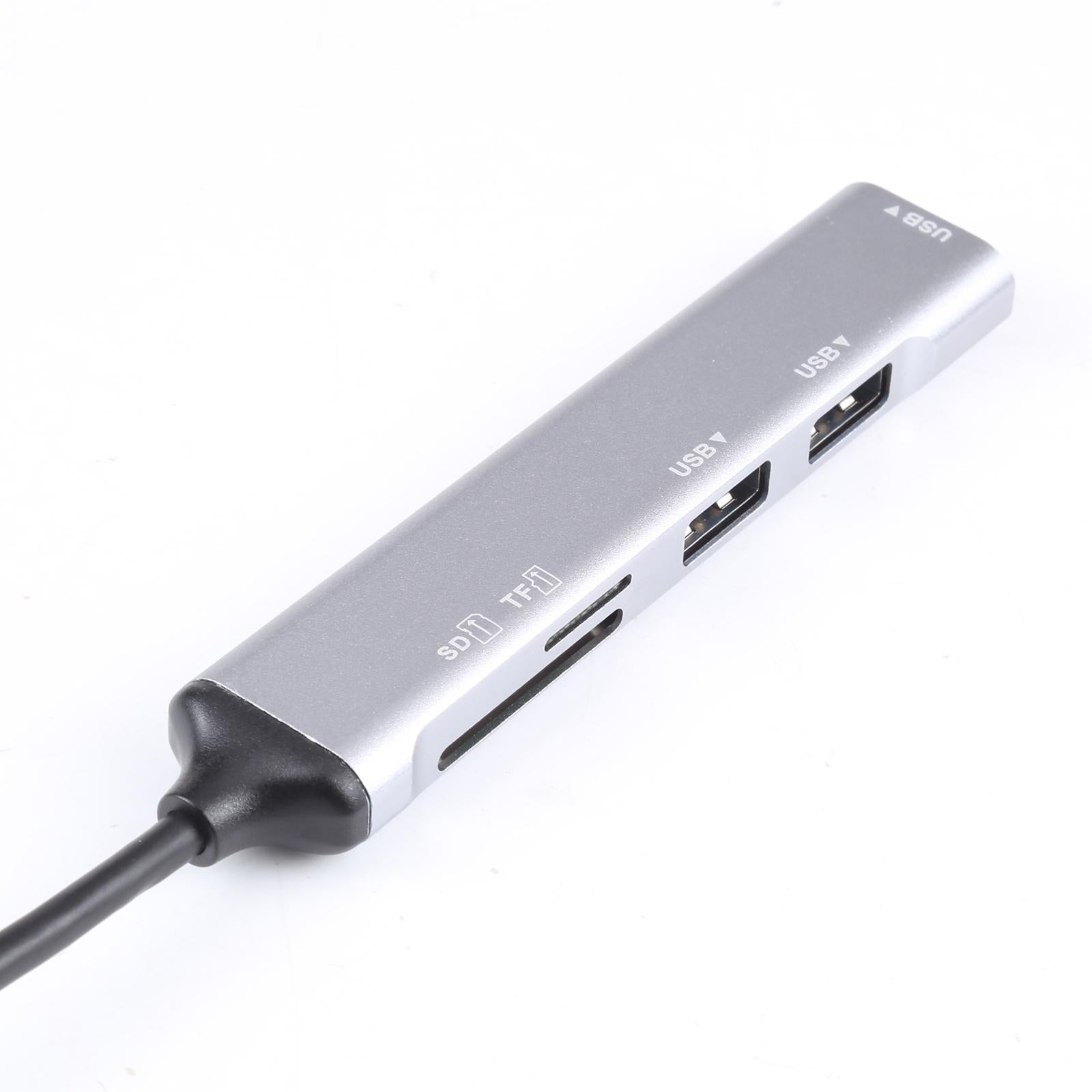 5-In-1 Usb 3.0 Docking Station With Sd / Tf Card Slot & 3 Usb Ports Silver 6