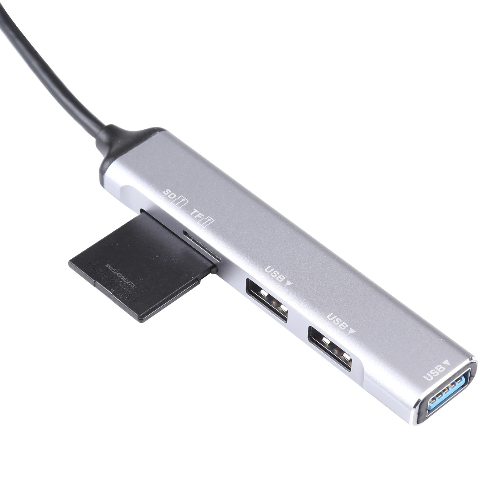 5-In-1 Usb 3.0 Docking Station With Sd / Tf Card Slot & 3 Usb Ports Silver 7