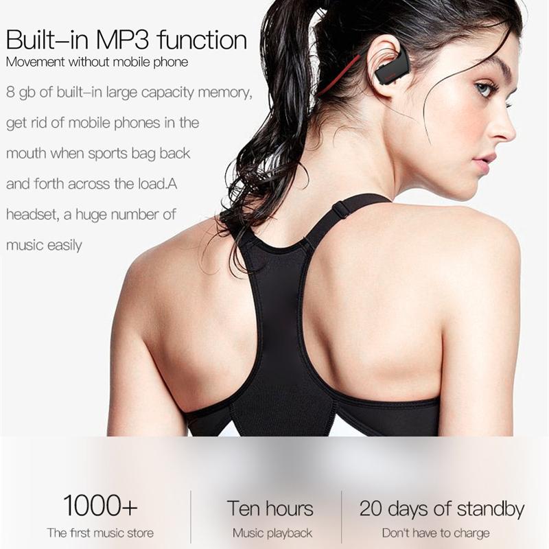 Wireless Sports Bluetooth Earphones - Binaural Hanging Type 5.0 - Silver 6
