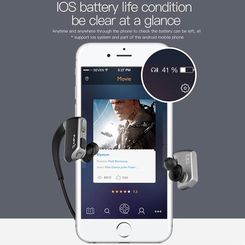 Wireless Sports Bluetooth Earphones - Binaural Hanging Type 5.0 - Silver 7