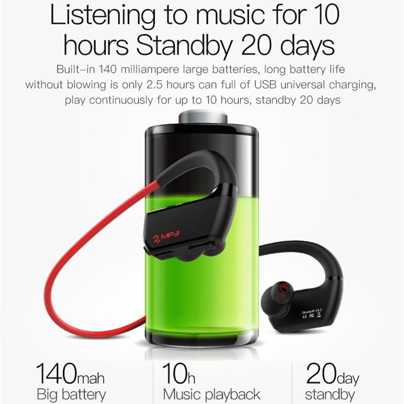 Wireless Sports Bluetooth Earphones - Binaural Hanging Type 5.0 - Silver 13