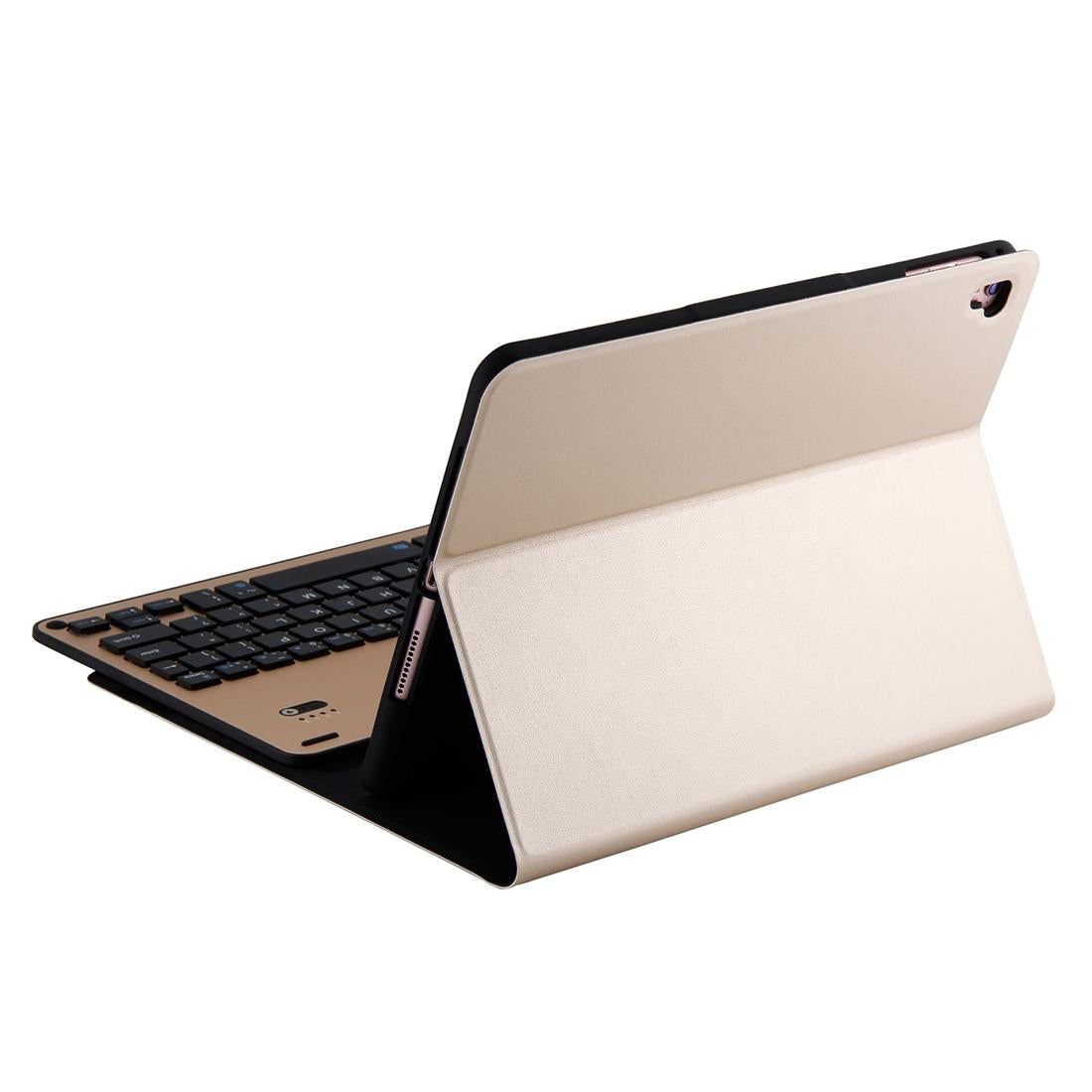 Bluetooth Keyboard & Leather Tablet Case For Ipad Air / Pro 9.7 - Detachable Water Repellent Magnetic Sleep Function 3-Gear Angle Adjustment Pen Slot - Black Silver 12