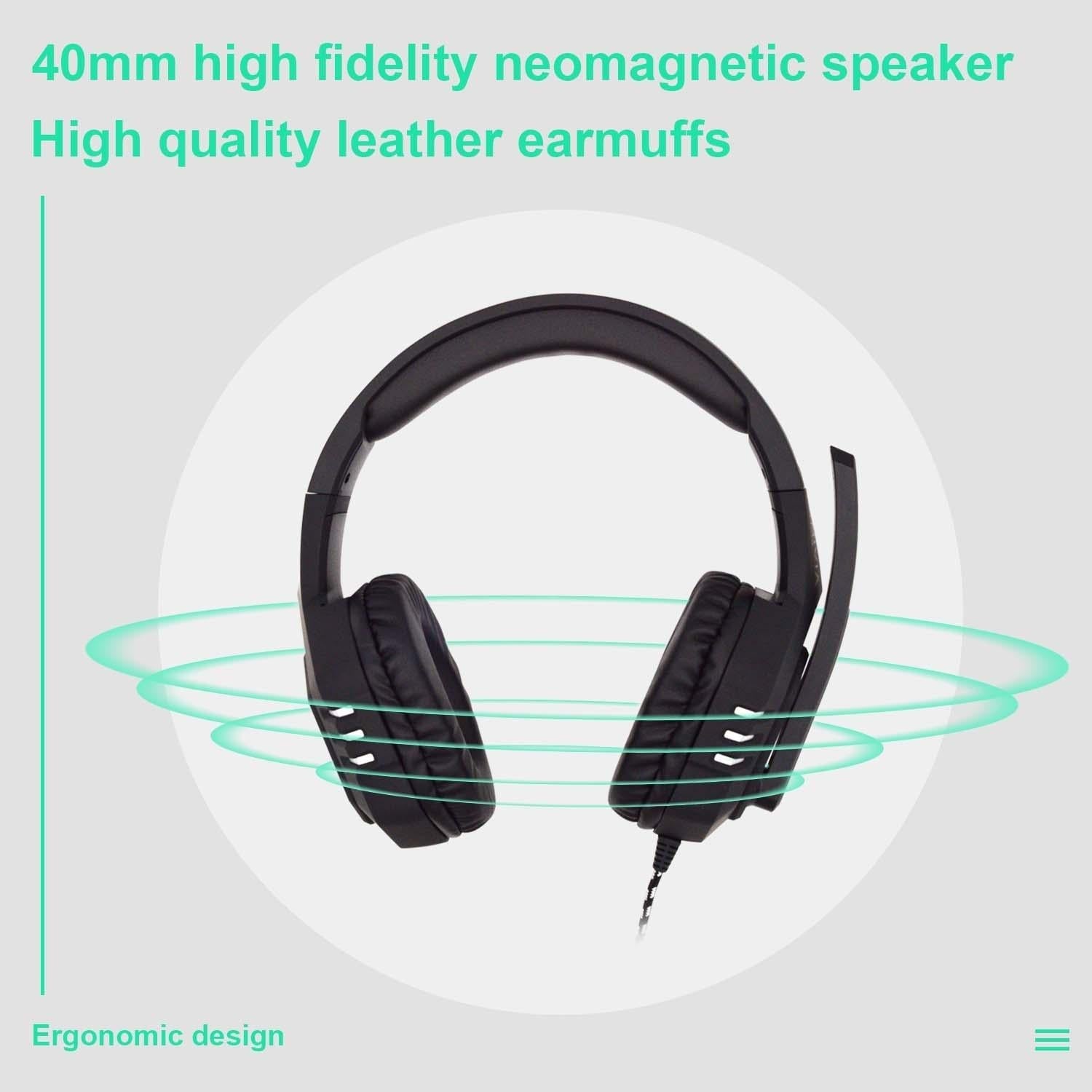 Retractable Mic Gaming Headset 3.5Mm Plug 2M Cable Black Silver 6