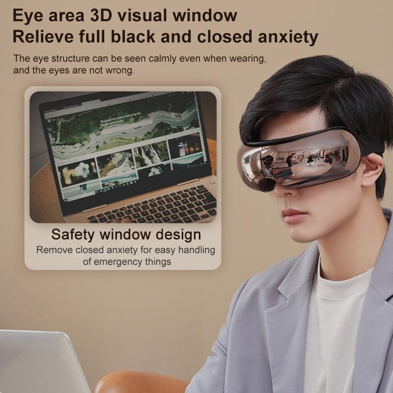 Smart Eye Massager With Hot Compress Air Pressure & Vibration - Light Smoke 6