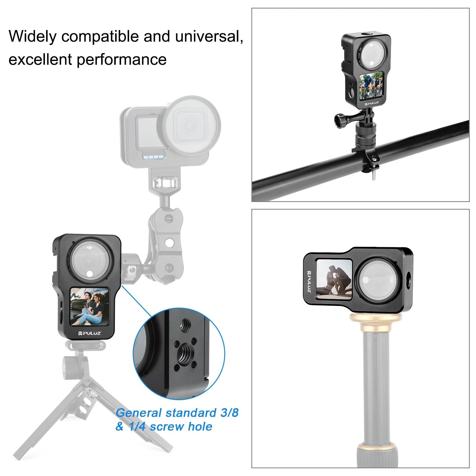 Aluminum Cage for Dji Action 2 - Cnc Alloy - Titanium Color 6