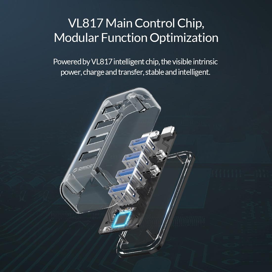 4-Port Usb 3.0 Desktop Hub With Blue Led 8