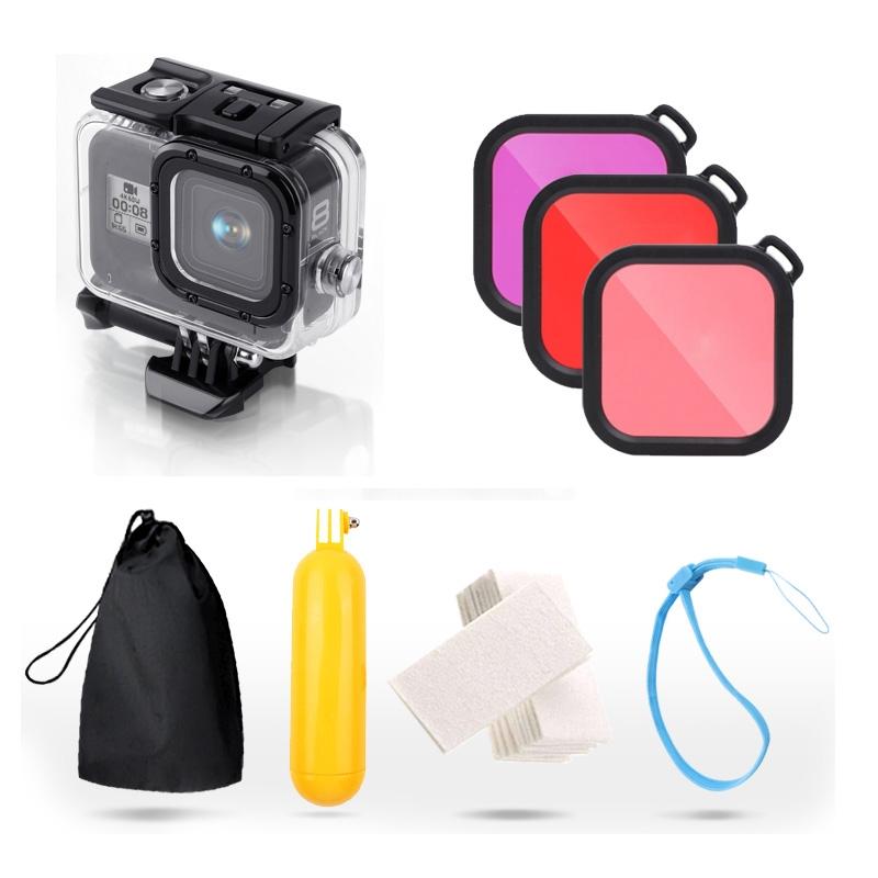 Waterproof Housing for Gopro Hero8 with Mount Filters Strap and Anti-fog Inserts 4