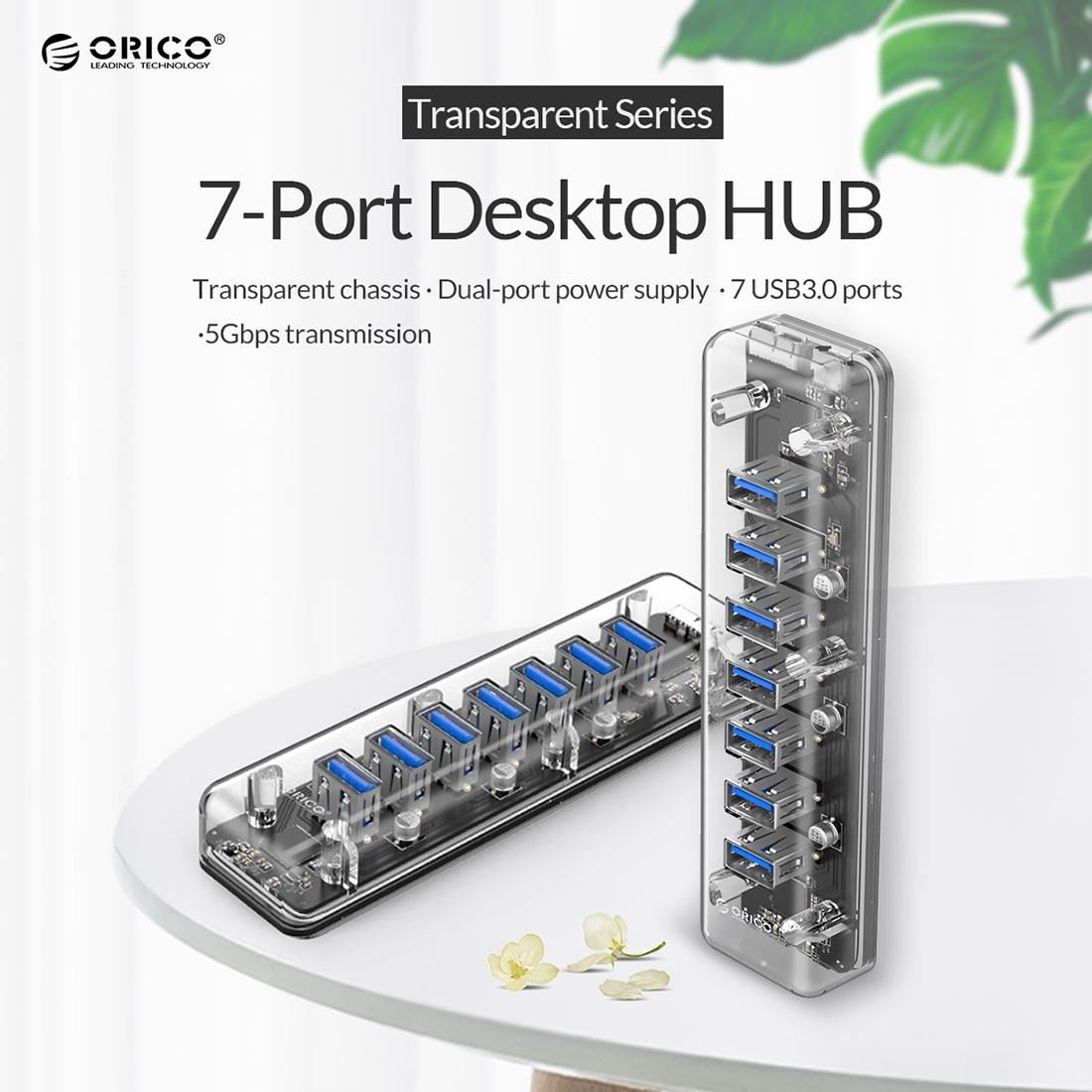 7-Port Usb 3.0 Desktop Hub With Blue Led 5