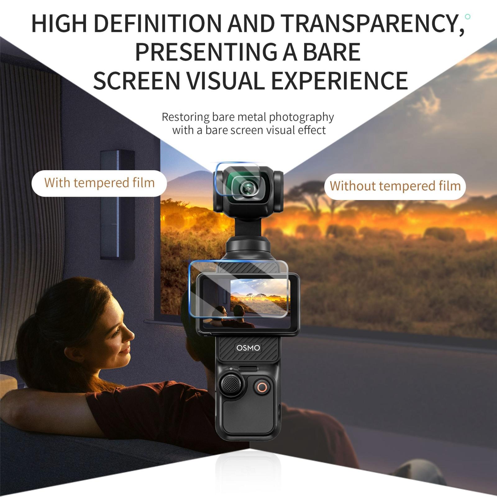 2-pack Tempered Glass Lens Protector for Dji Pocket 3 7