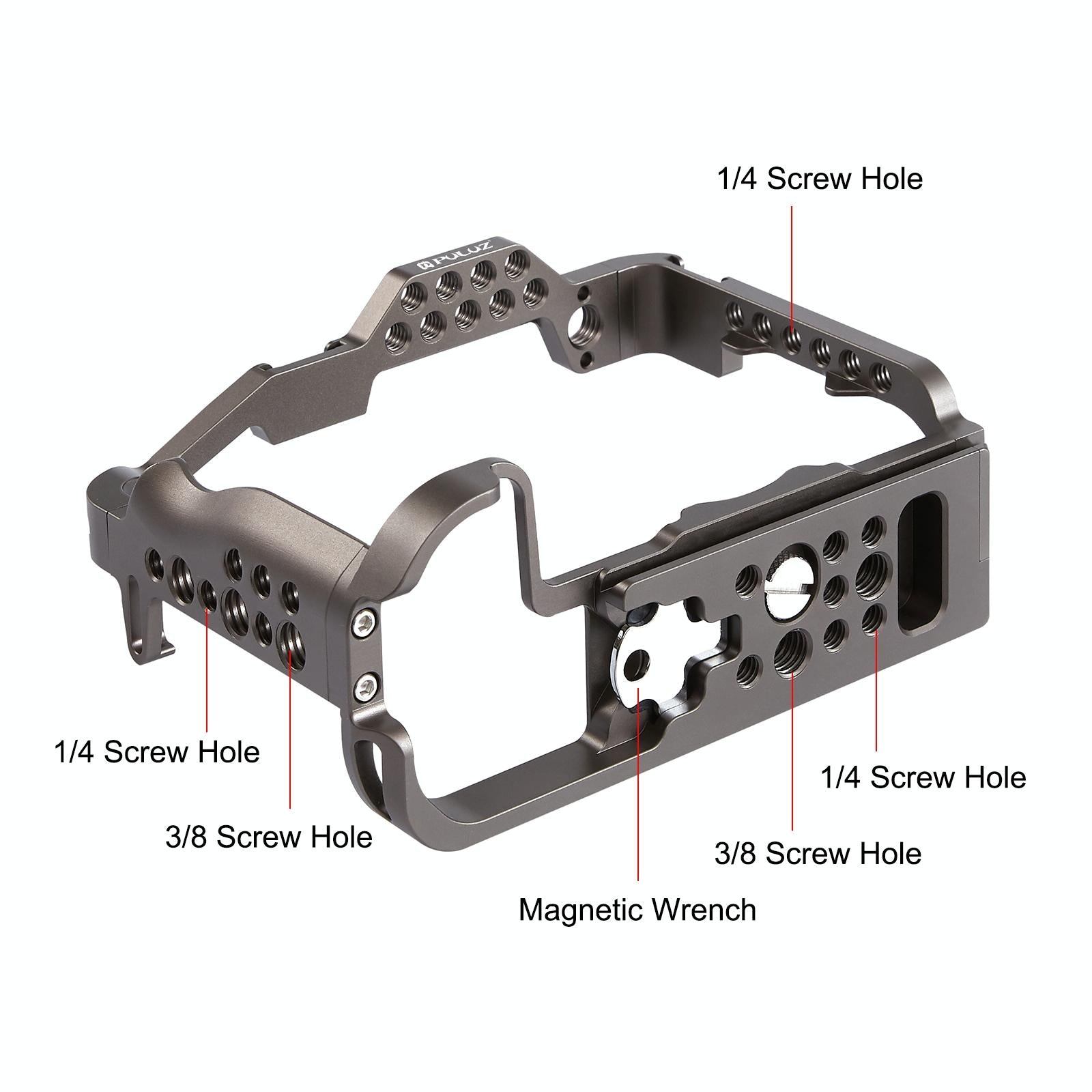 Video Camera Cage Stabilizer - Handleless Bronze for Canon Eos R5 / R6 4