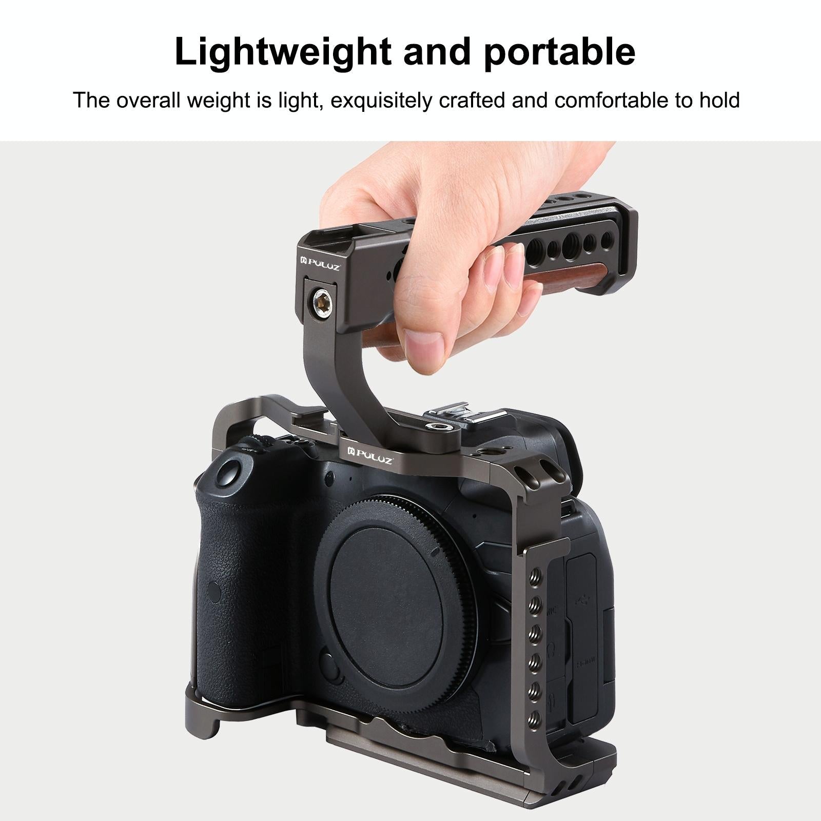 Video Camera Cage Stabilizer - Handleless Bronze for Canon Eos R5 / R6 6