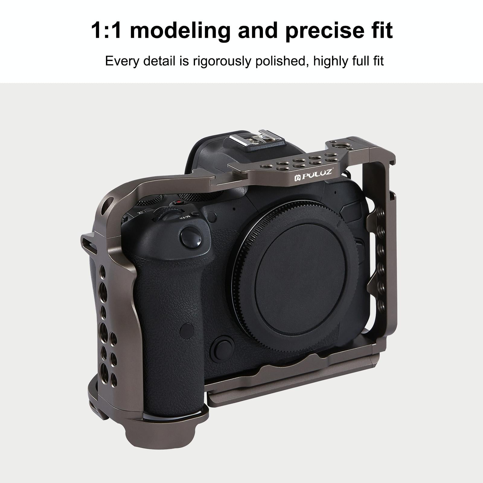 Video Camera Cage Stabilizer - Handleless Bronze for Canon Eos R5 / R6 7