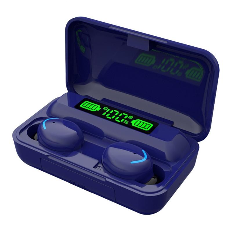 Macaron Bluetooth Earphones with Led Display and Noise Reduction - Baby Blue 8