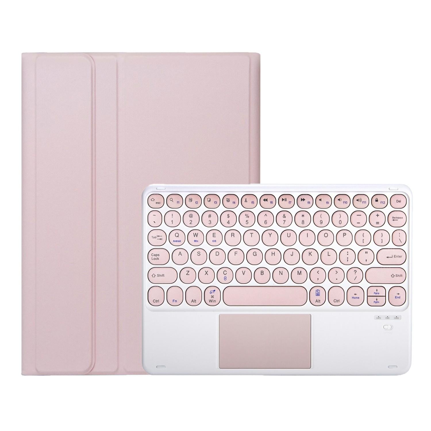 2022 Ipad 10.9 Lambskin Bluetooth Keyboard Case With Pen Slot - Baby Blue 5