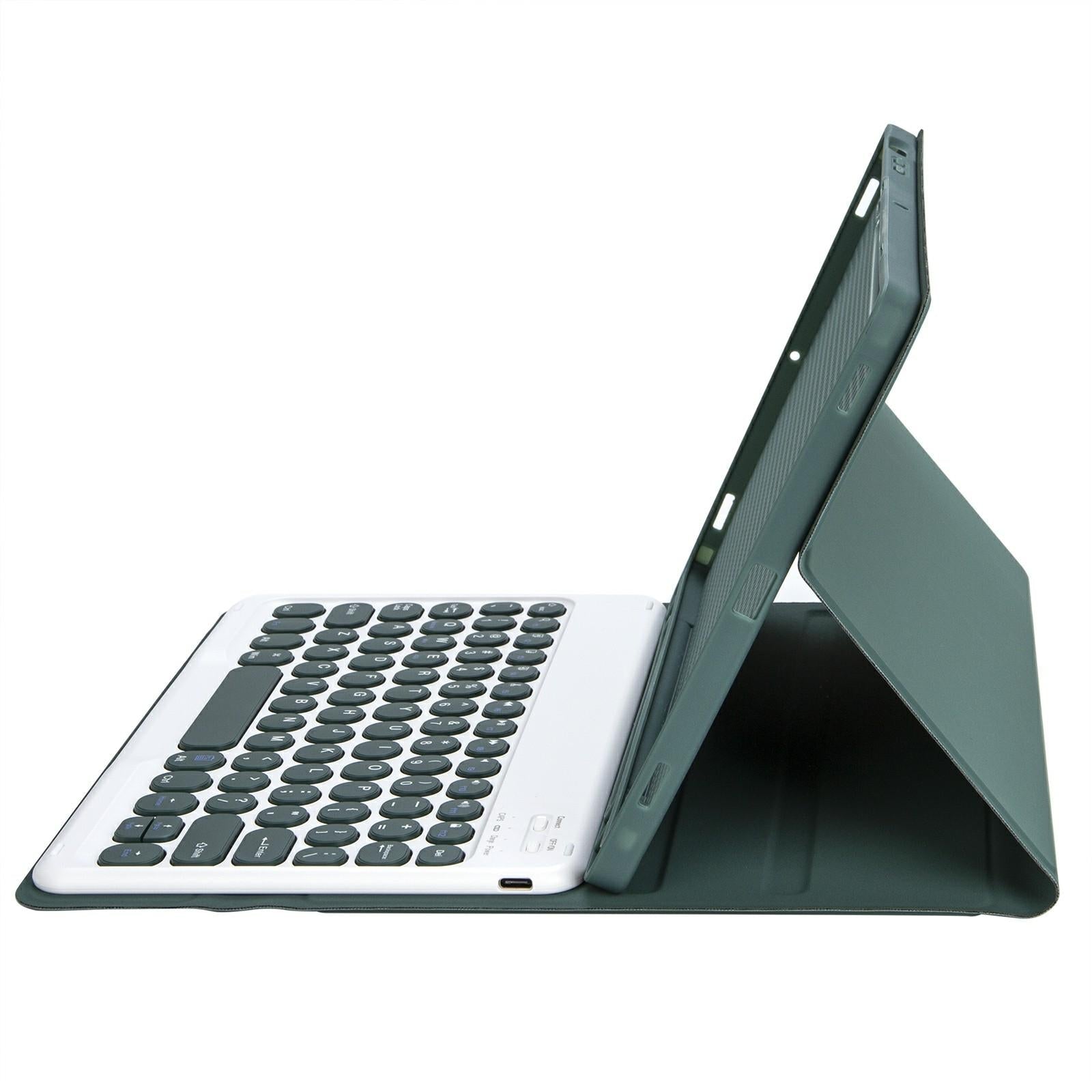 2022 Ipad 10.9 Bluetooth Keyboard Leather Case With Pen Slot - Lambskin Texture - Baby Blue 10