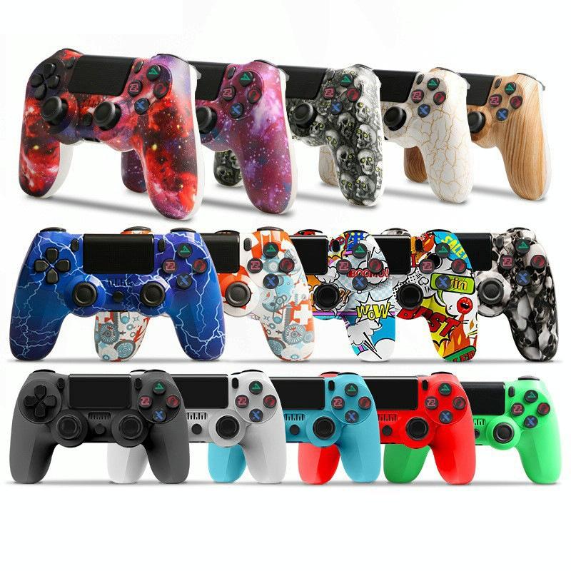 Wireless Bluetooth Game Controller for Ps4 with Dual Vibration and Light Strip - Camouflage Blue 3
