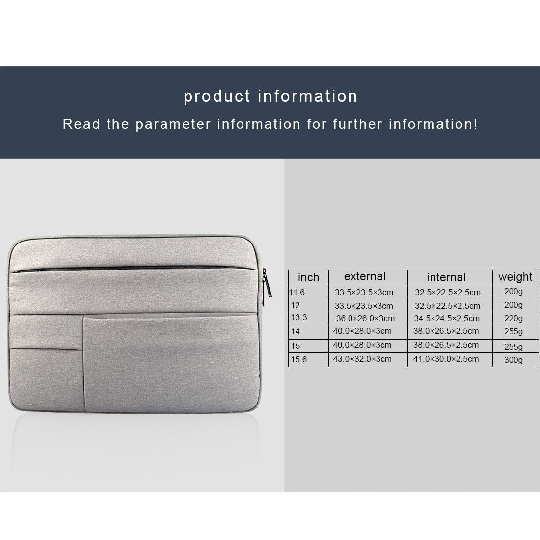 14 Laptop Tablet Bag with Multiple Pockets - Portable & Durable - Navy 10