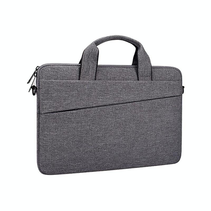 Portable Laptop Tablet Bag - 15.4 Inch Double Side Pockets Soft Handle Oxford Cloth - Navy Blue 11