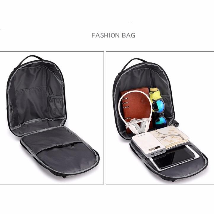 Versatile Oxford Shoulder Bag With Earphone & Usb - Navy Blue 5